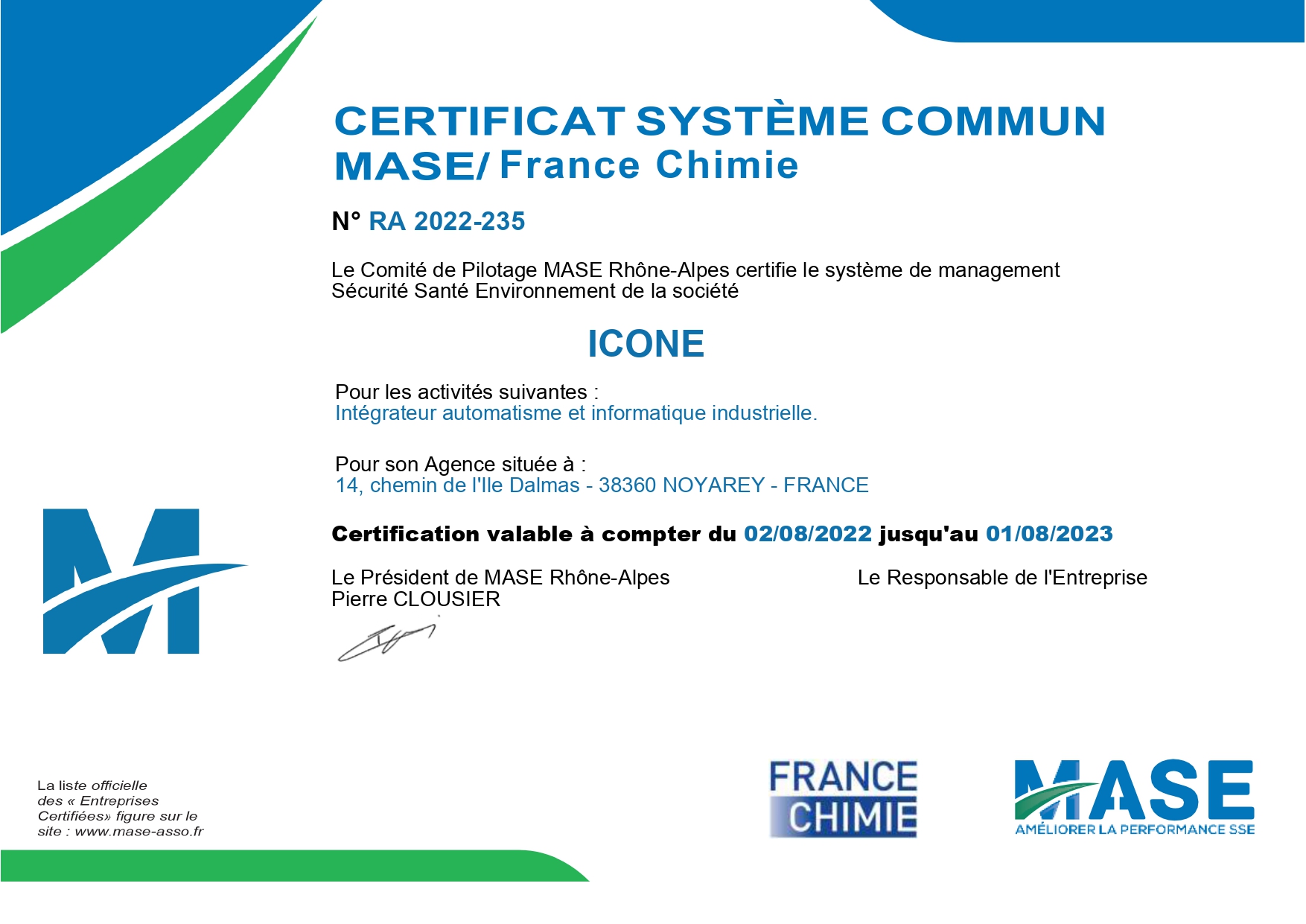certification Mase